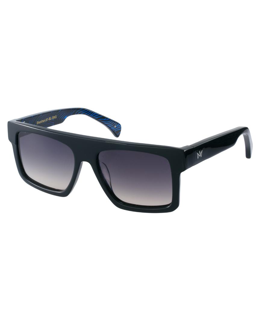 Foto Gafas de sol de diseño recto de AM Eyewear Negro