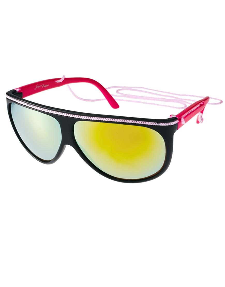 Foto Gafas de sol deportivas con detalle de cordón rosa de Jeepers Peep...