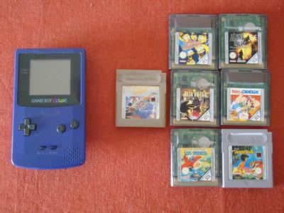 Foto Game Boy Color Lila + 7 Juegos / Pal - España / Gbc   Powerseller