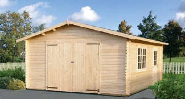 Foto Garage de madera palmako 2 450x550cm con puerta basculante