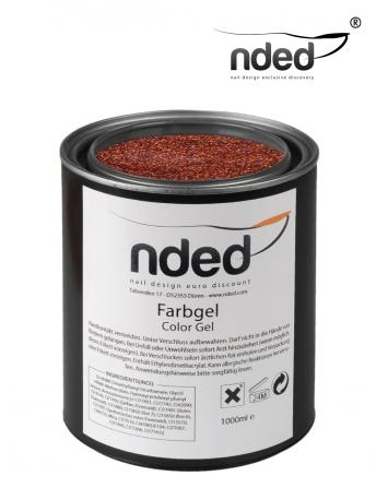 Foto Gel de color con purpurina de NDED Copper Sparkle | 1000 ml Gel UV y