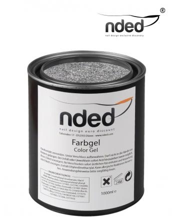 Foto Gel de color con purpurina de NDED Silver Sparkle | 1000 ml Gel UV y