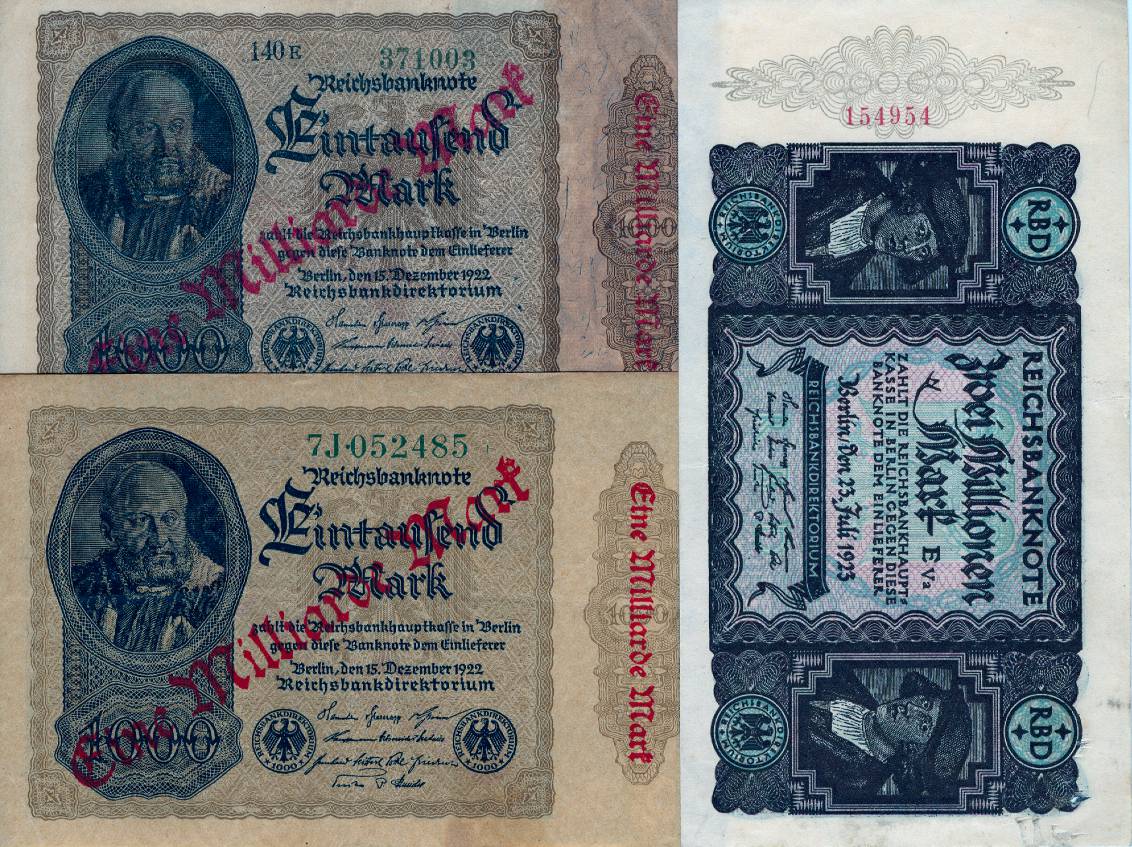 Foto Geldscheine Inflation 1919-1924 1923