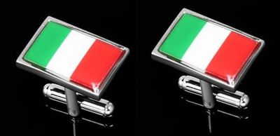 Foto Gemelos Bandera Italiana Italia Italian Italie Italy Flag Cufflinks Camisa