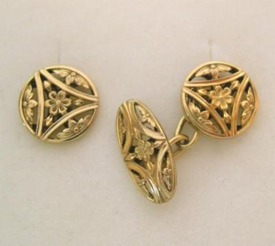 Foto Gemelos Dobles Art Nouveau Oro Fix