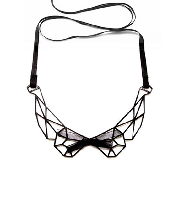 Foto Geometric Necklace Black Butterfly Collar