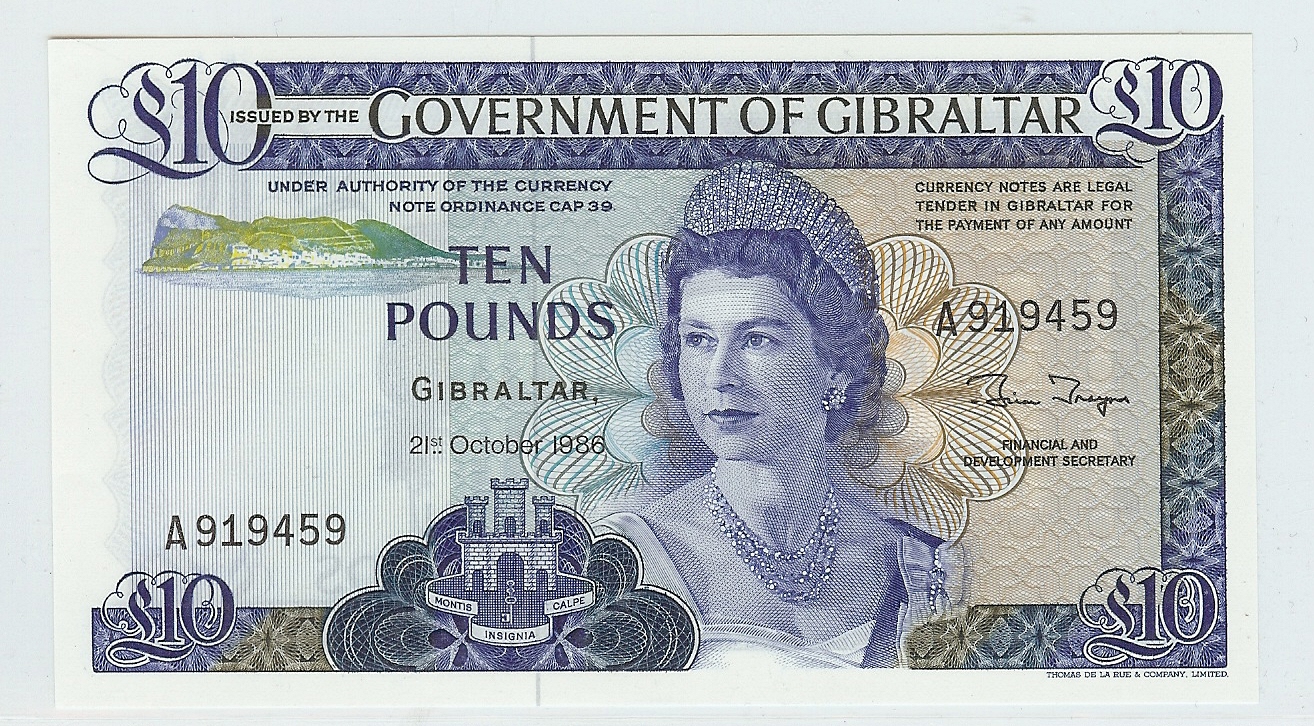 Foto Gibraltar £10 1986