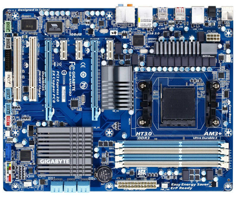 Foto Giga-Byte GA-970A-UD3 AM3+ 970 ATX