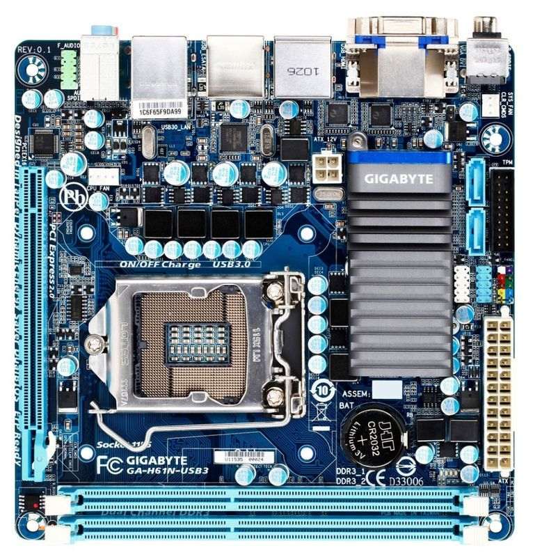 Foto Giga-Byte GA-H61N-USB3 S1155 Mitx