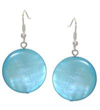 Foto Giolla silver 25mm turquoise disk hook earrings