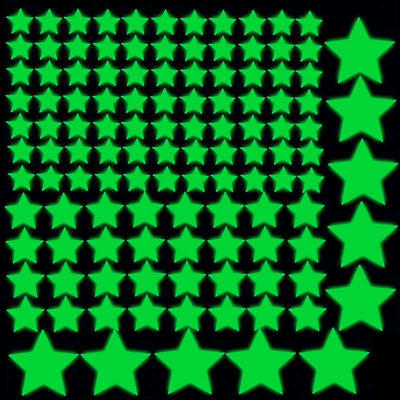 Foto Glow in the Dark Wall Luminous Stickers Star Decal Baby Kids Home Room Decor Green