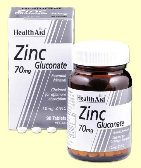 Foto Gluconato de Zinc 70 mg - Health Aid - 90 comprimidos