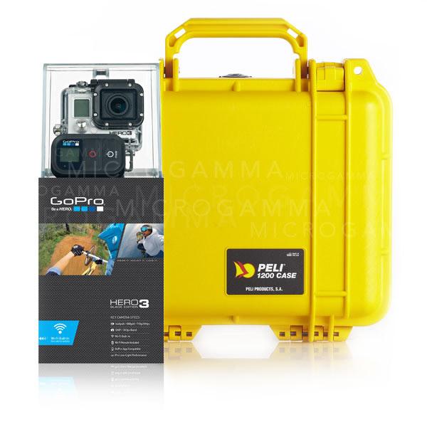 Foto Go-Pro Cámara HD HERO3 Black Edition + maleta Peli 1200 amarilla
