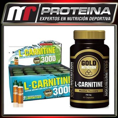 Foto Gold Nutrition L-carnitina 3000 Mg, 20 Viales - L-carnitina 750 Mg, 60 Caps