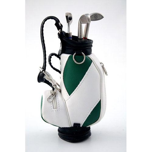 Foto Golf bolsa con 3 boligrafos blanca/verde 6x9x18