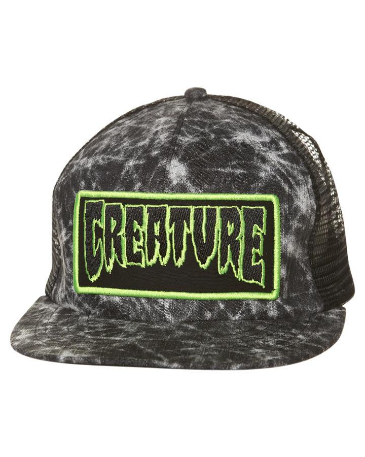 Foto Gorra Trucker Desgastada Con Parche De Creature - Negro Verde