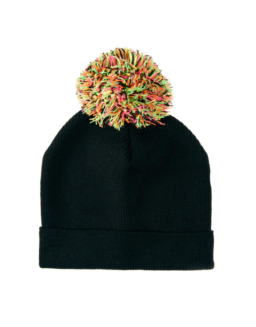 Foto Gorro de punto con pompón de River Island Naranja