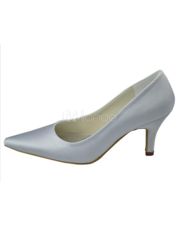 Foto Great White señaló zapatos de novia satinado