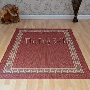 Foto Greek Key Flatweave Anti Slip Rugs In Terracotta