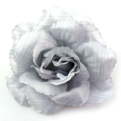 Foto Grey Soft Fabric Corsage Flower Brooch Hair Accessory Hair Clip