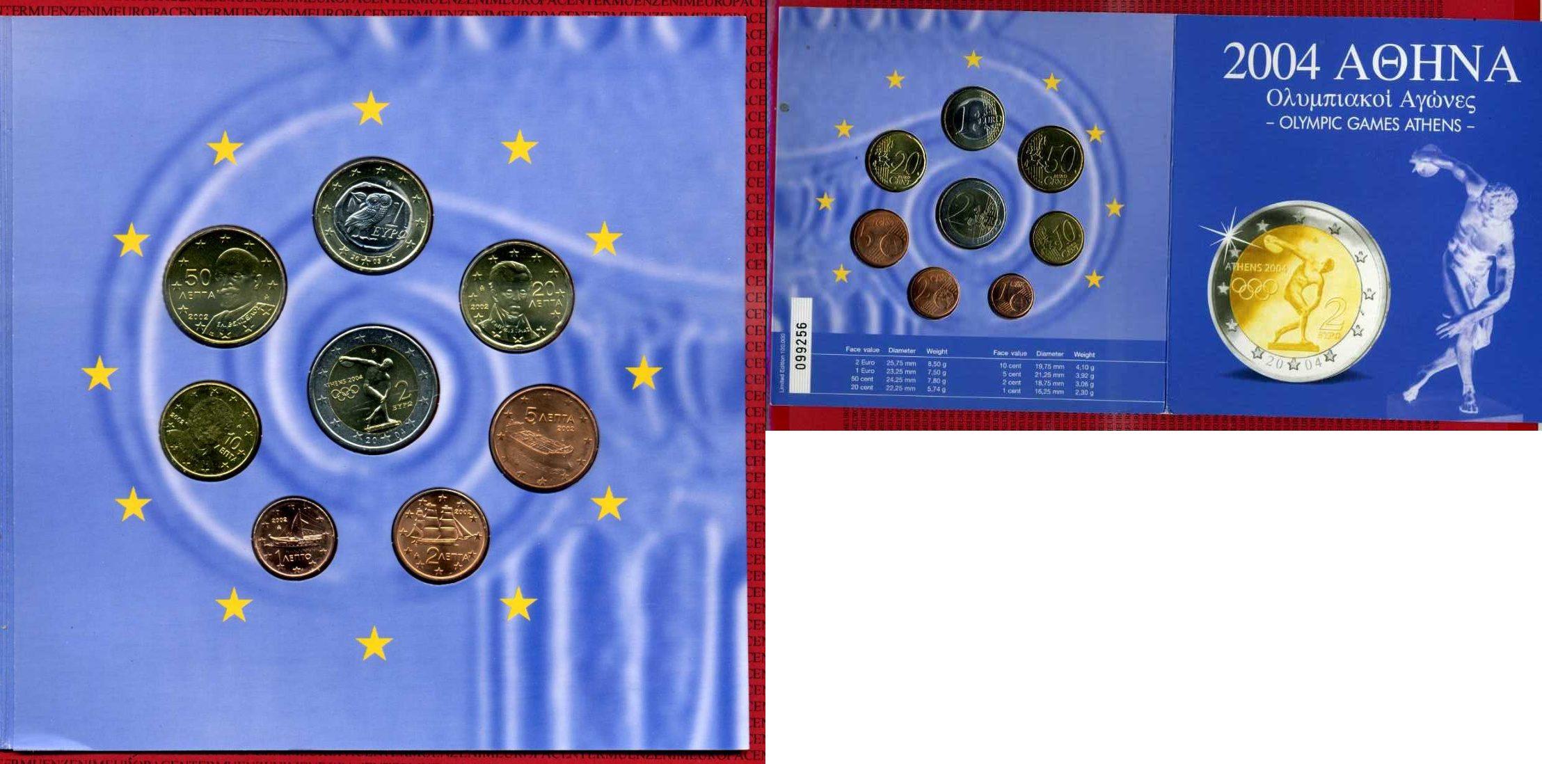 Foto Griechenland, Greece Euro Kursmünzensatz Kms 2004