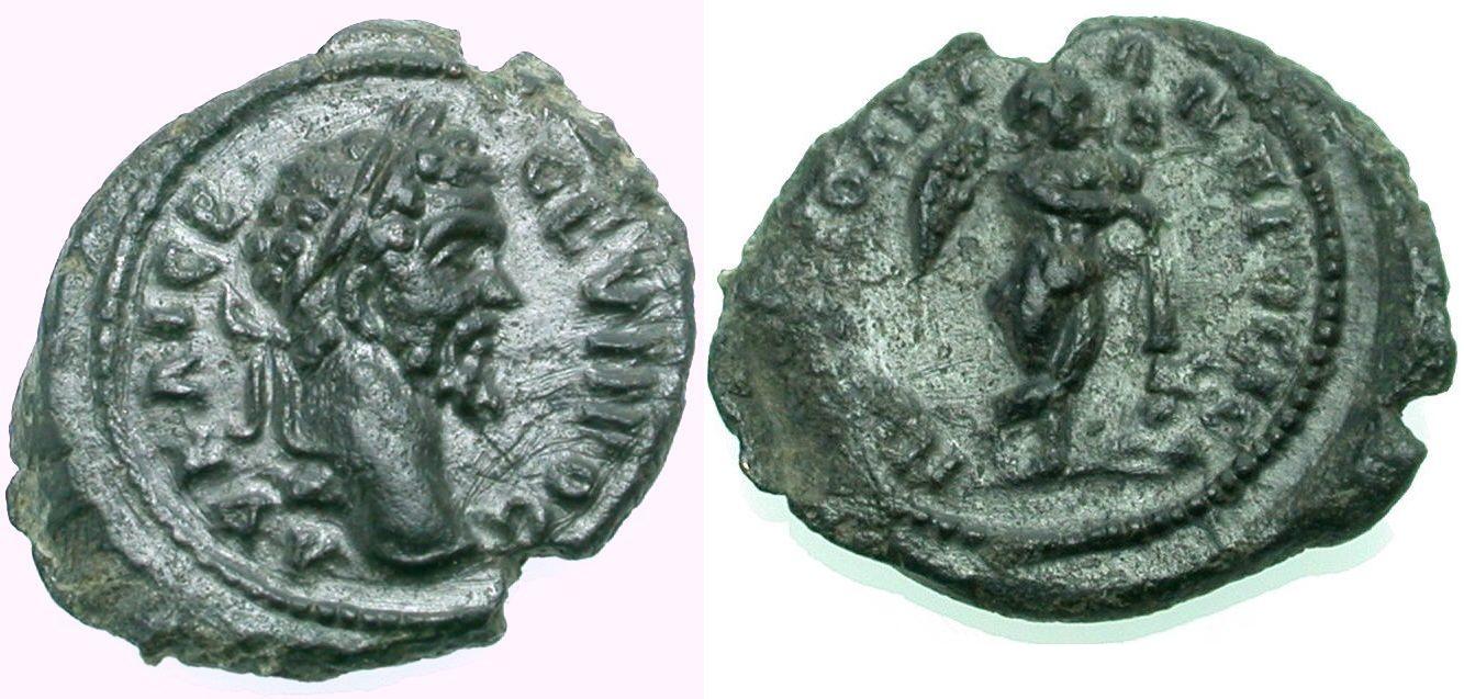 Foto Griechische Münzen Unter Rom Ae Kleinbronze 193-211