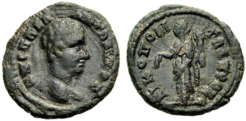 Foto Griechische Münzen Unter Rom Ae Kleinbronze 217-218