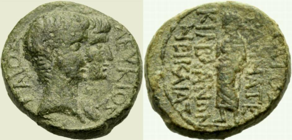 Foto Griechische Münzen Unter Rom Ae Kleinbronze nach 2 v Chr