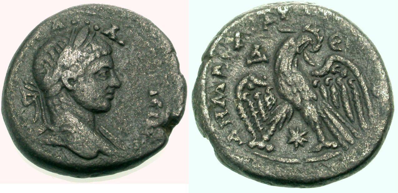 Foto Griechische Münzen Unter Rom Billon Tetradrachmon 218-222