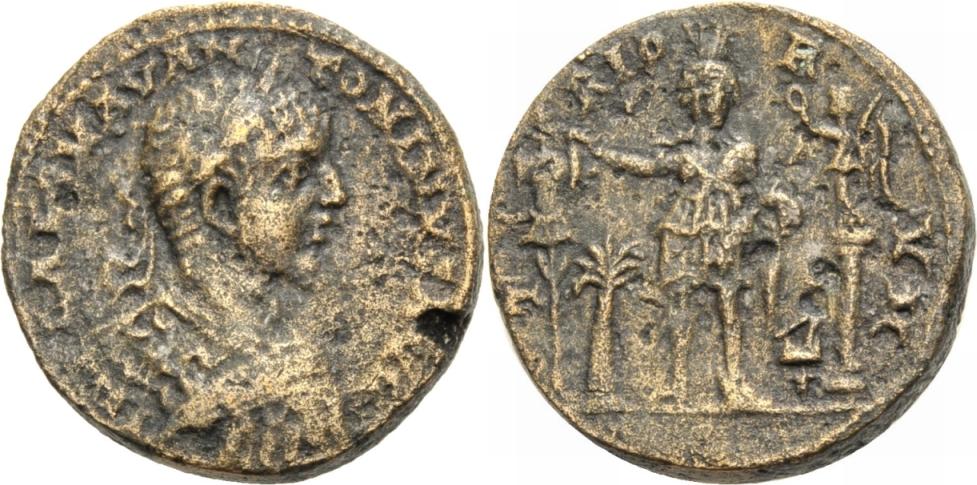 Foto Griechische Münzen Unter Rom Bronze 218-222