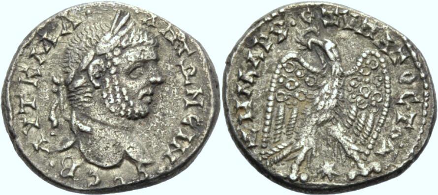Foto Griechische Münzen Unter Rom Tetradrachmon 215-217