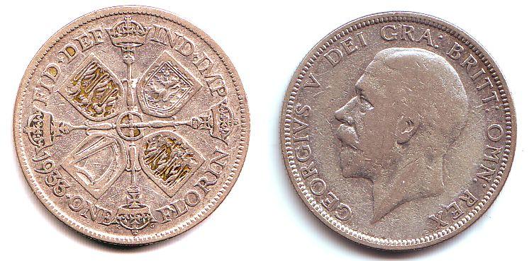 Foto Großbritannien 1 Florin 1933