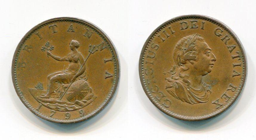 Foto Großbritannien 1 Halfpenny 1799