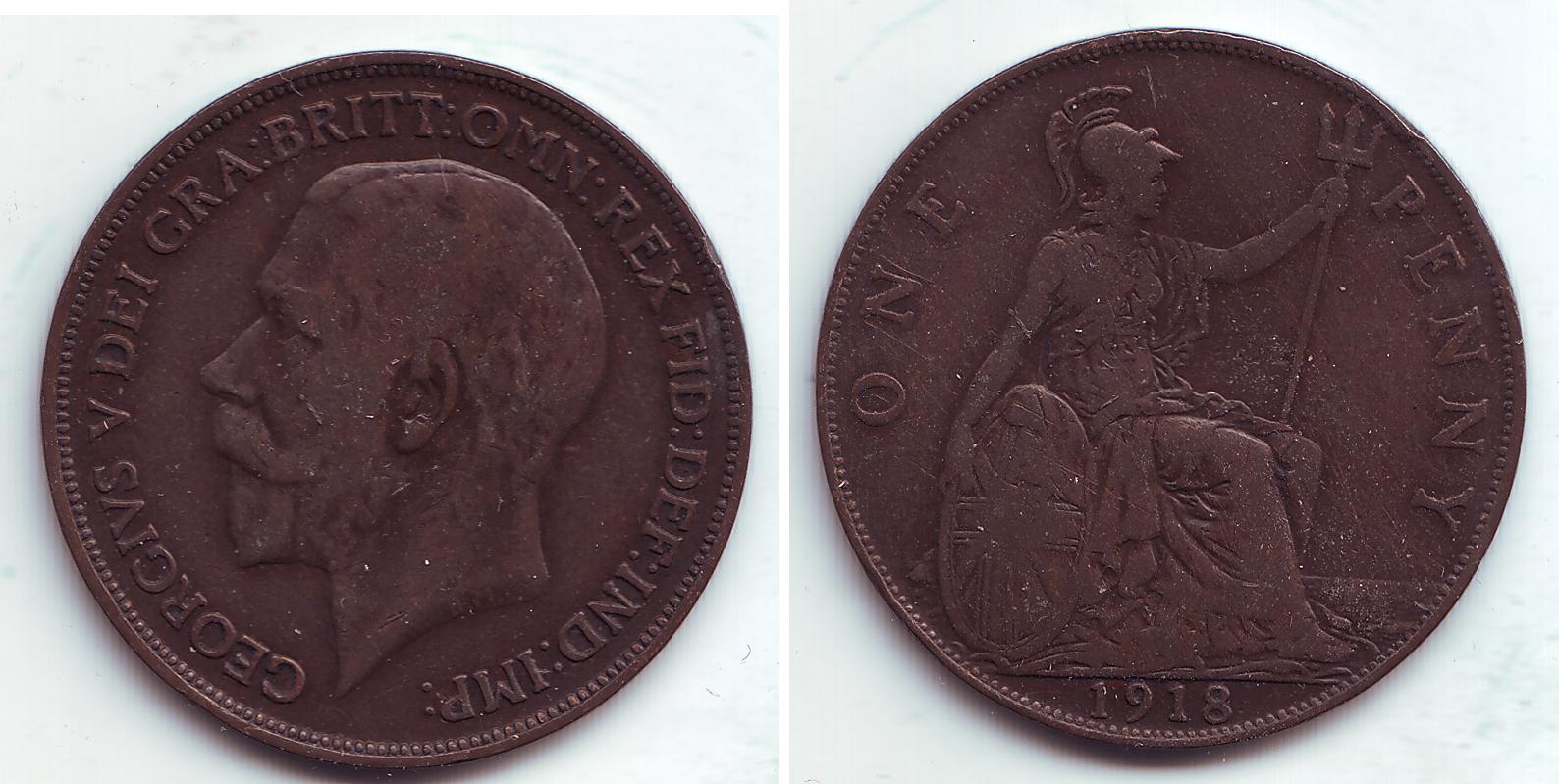 Foto Großbritannien 1 Penny 1918