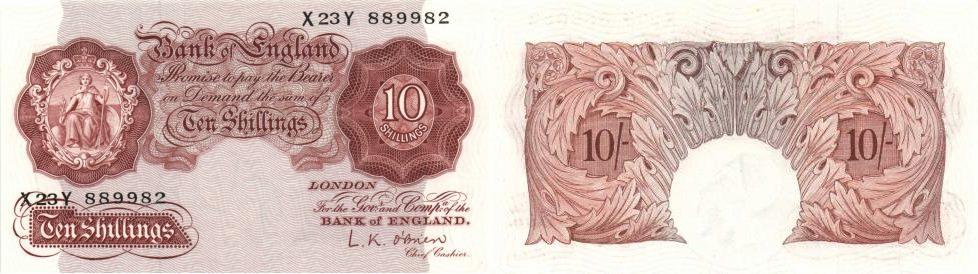 Foto Großbritannien 10 Shillings 1955