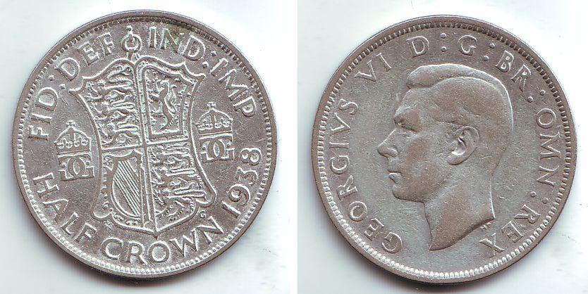 Foto Großbritannien 1/2 Crown 1938