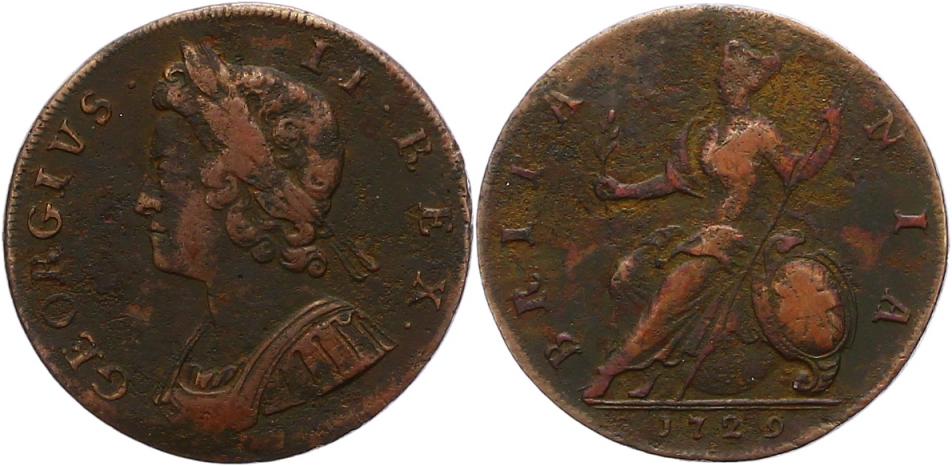 Foto Großbritannien 1/2 Penny 1729