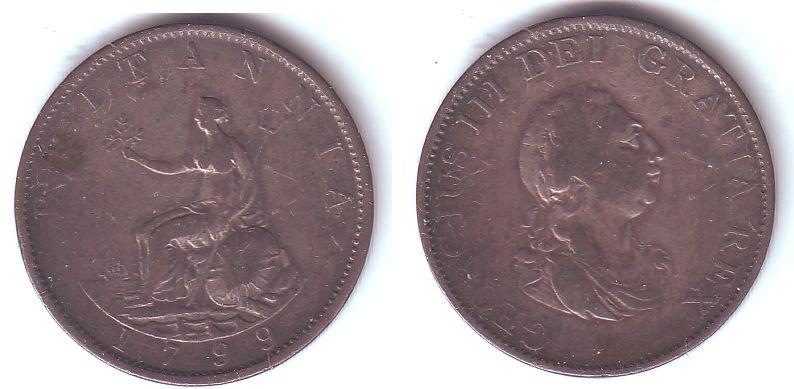 Foto Großbritannien 1/2 Penny 1799