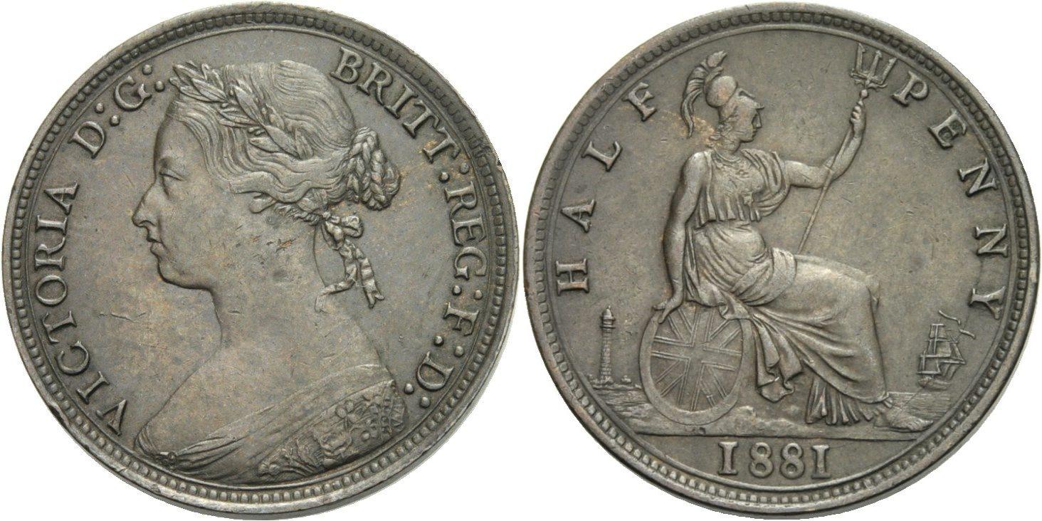Foto Großbritannien 1/2 Penny 1881