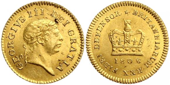Foto Großbritannien 1/3 Guinea Gold 1806