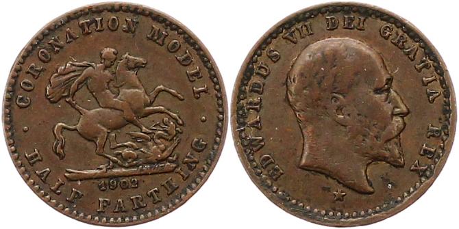Foto Großbritannien 172 Farthing Coronation Model 1902