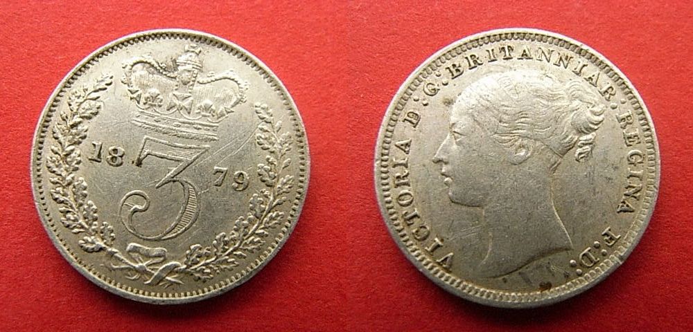 Foto Großbritannien 3 Pence 1879