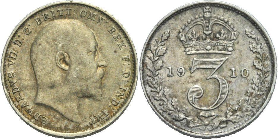 Foto Großbritannien 3 Pence 1910