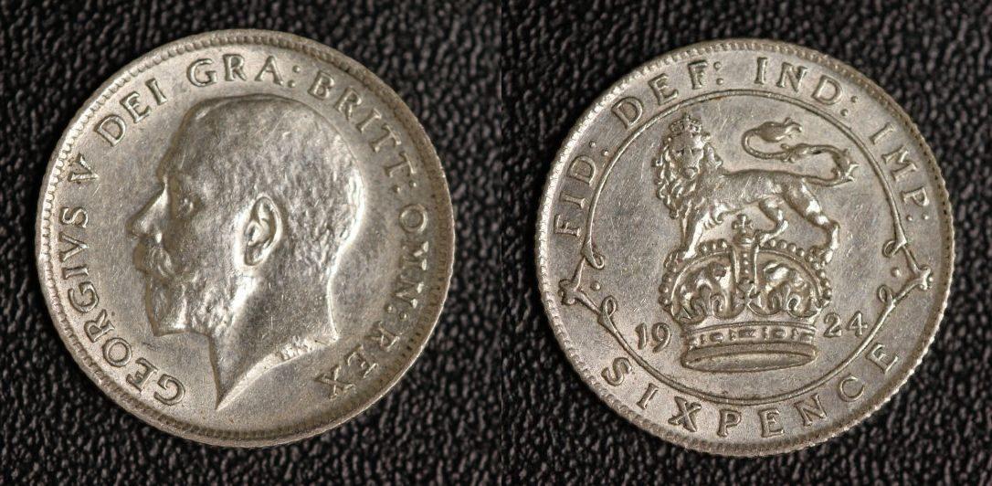 Foto Großbritannien 6 Pence 1924