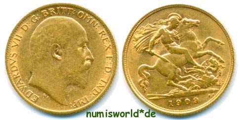Foto Großbritannien ½ Sovereign 1909
