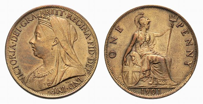 Foto Großbritannien Bronze-Penny 1901