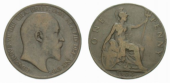Foto Großbritannien Bronze-Penny 1904