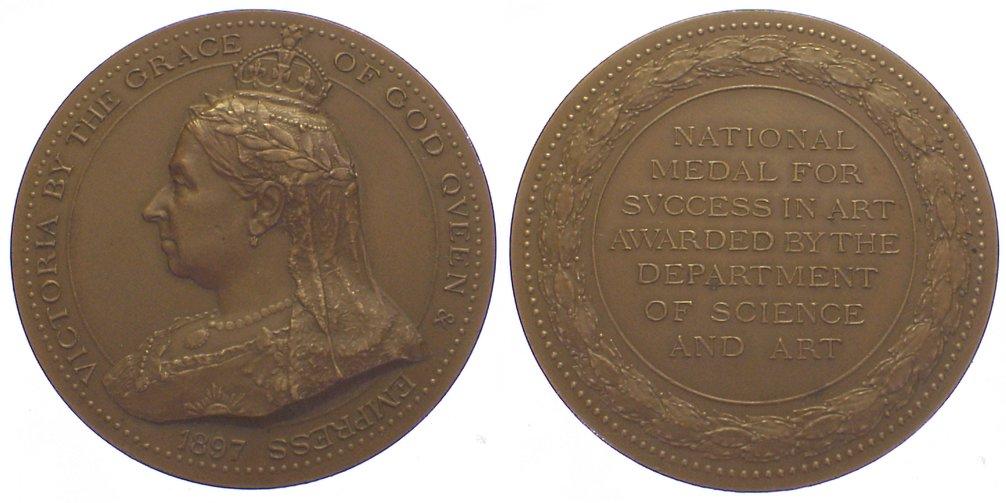 Foto Großbritannien Bronzene Preismedaille 1897