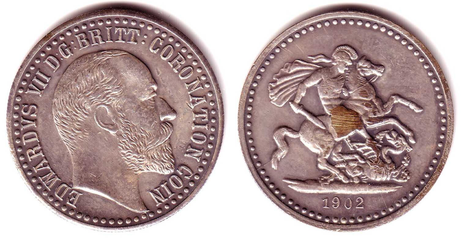 Foto Großbritannien Coronation Coin 1902
