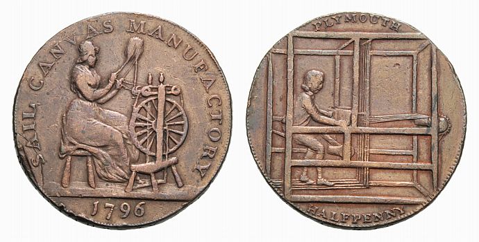 Foto Großbritannien Cu-Halfpenny-Token 1796